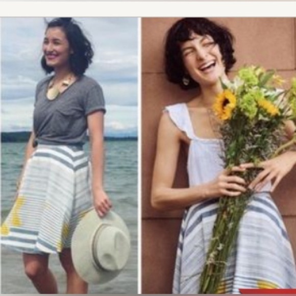 Anthropologie Tracy Reese Linen A-line Marisol skirt Coastal look size S - Picture 1 of 10